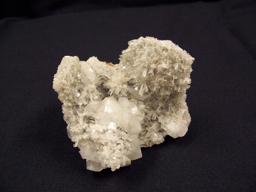 Hemimorphite w/ calcite. Ojuela Mine, Mapimi, Durango, Mexico.